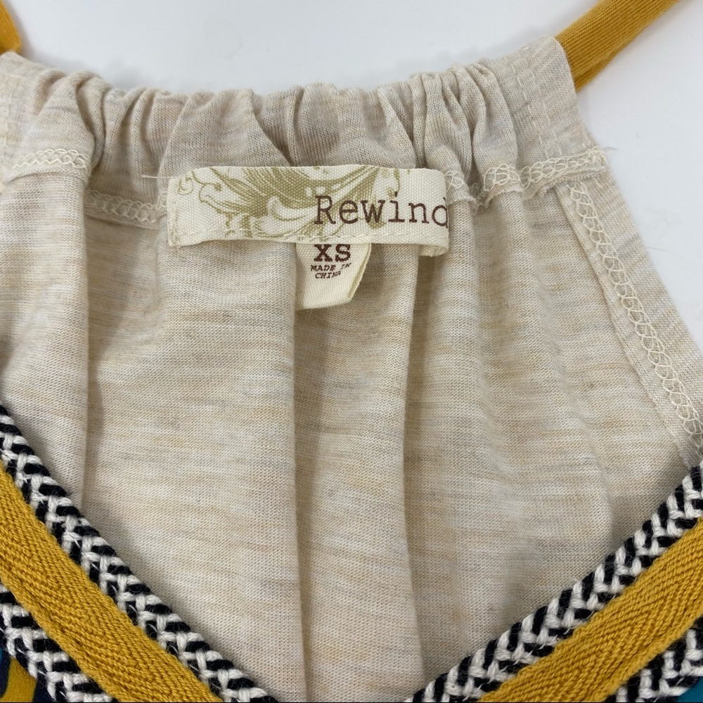 Rewind Aztec Bohemian Southwestern Flowy Tank Top XS - Picture 6 of 7
